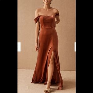 Jenny Yoo Issa Velvet Dress in English Rose